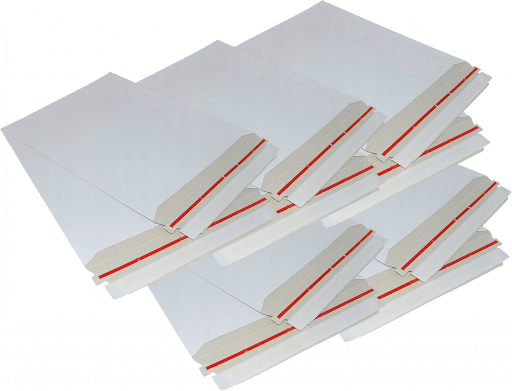 10x Koperta kartonowa Toppac, 250x353mm, z paskiem samoprzylepnym, biały