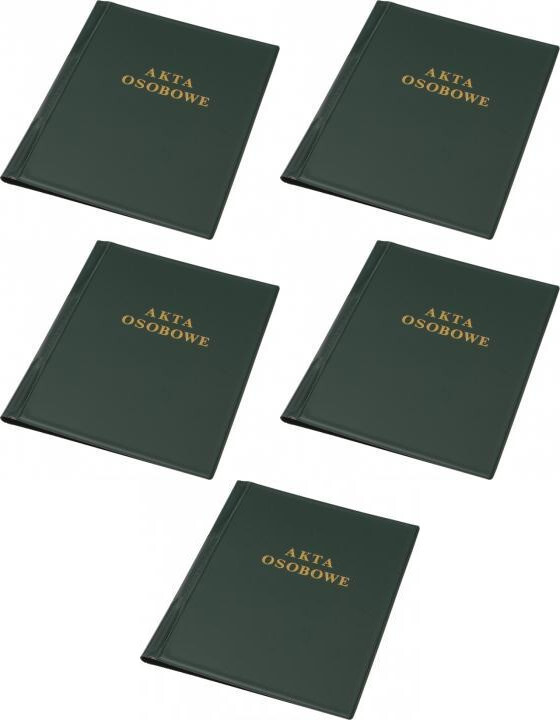 5x Teczka do akt osobowych Panta Plast, A4, PVC, zielony
