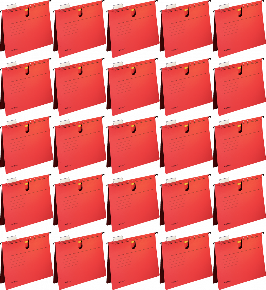 25x Skoroszyt zawieszany Leitz Alpha, A4, 348x270mm, 225g/m2, czerwony