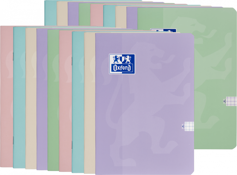 20x Zeszyt w kratkę Oxford Touch Pastel, A5, miękka oprawa, 60 kartek, mix kolorów pastelowych