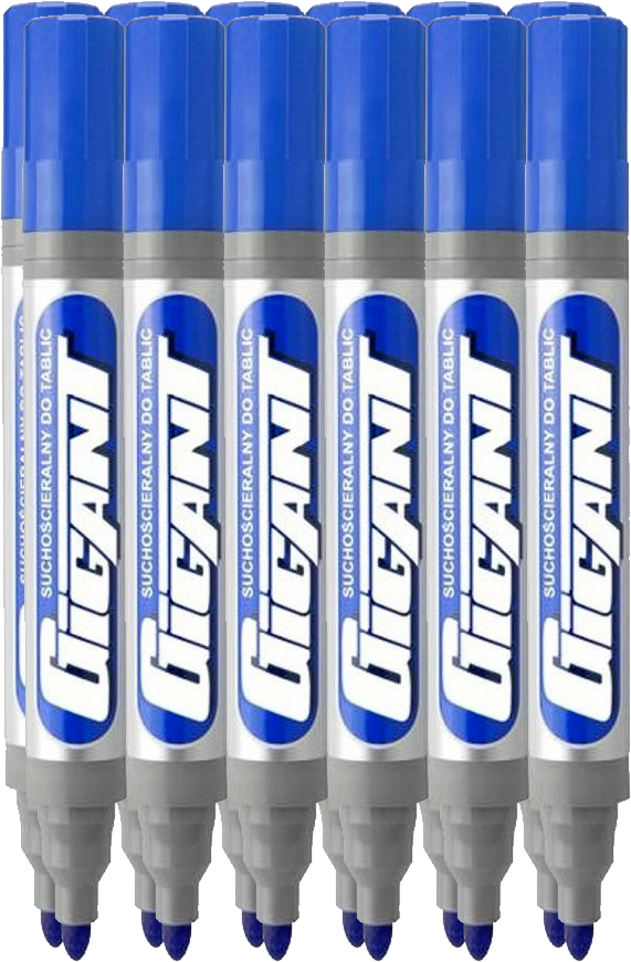 12x Marker suchościeralny Kamet, Gigant, okrągła, 3mm, niebieski