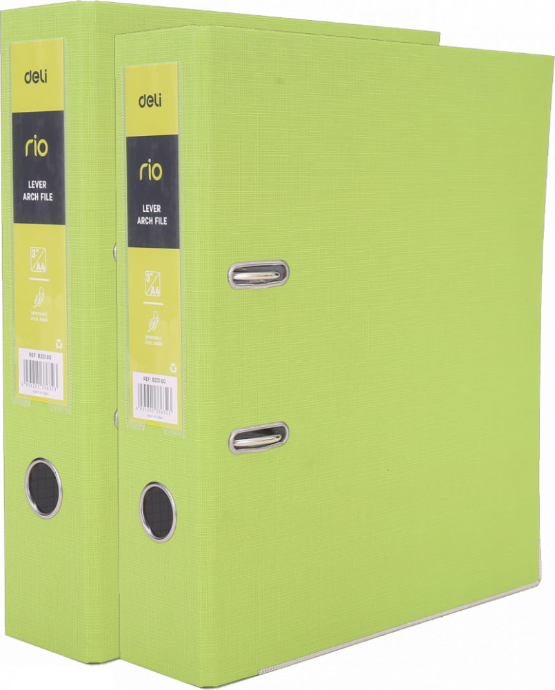 2x Segregator A4 Deli Rio, 76mm, zielony