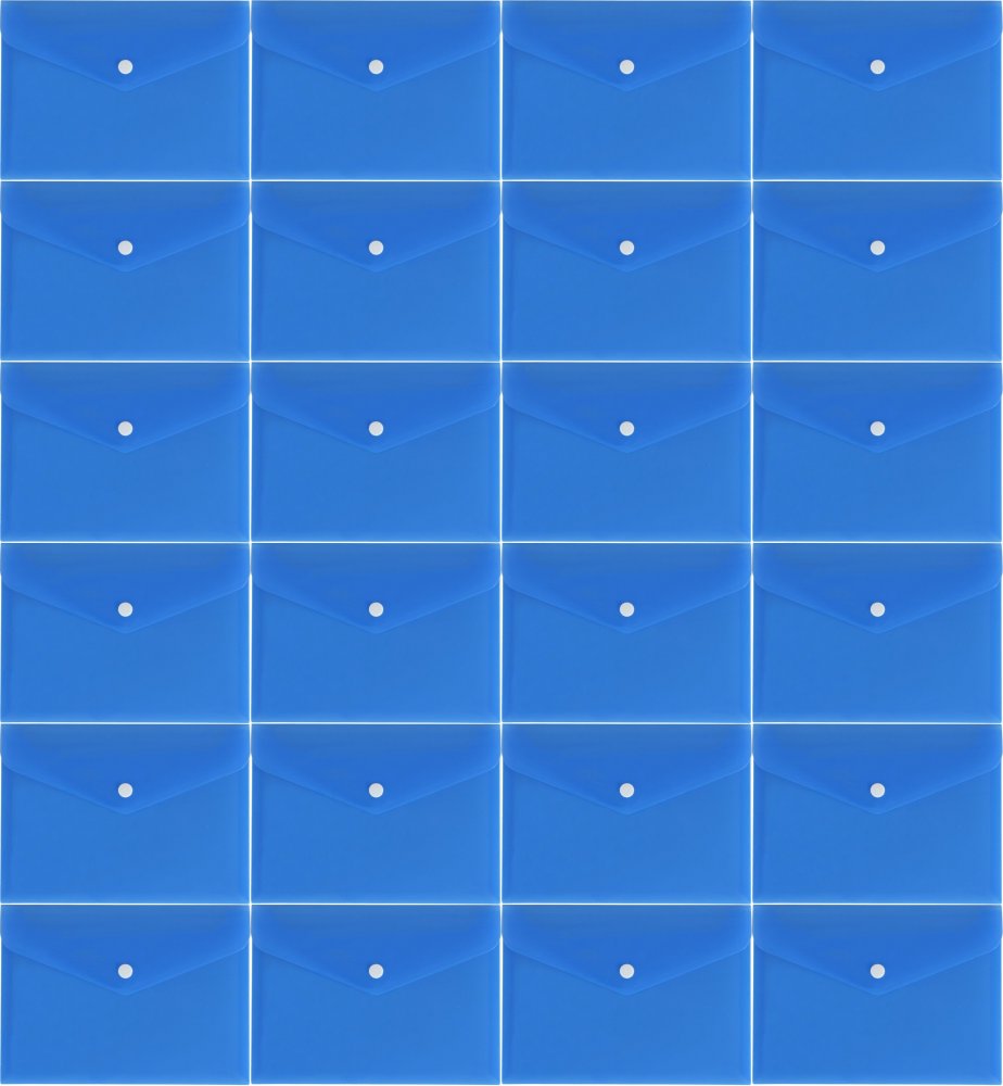 24x Teczka kopertowa Biurfol Satyna, A5, na zatrzask, przezroczysty niebieski