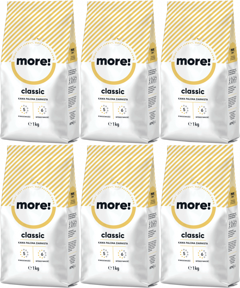 6x Kawa ziarnista Astra More Classic, 1kg