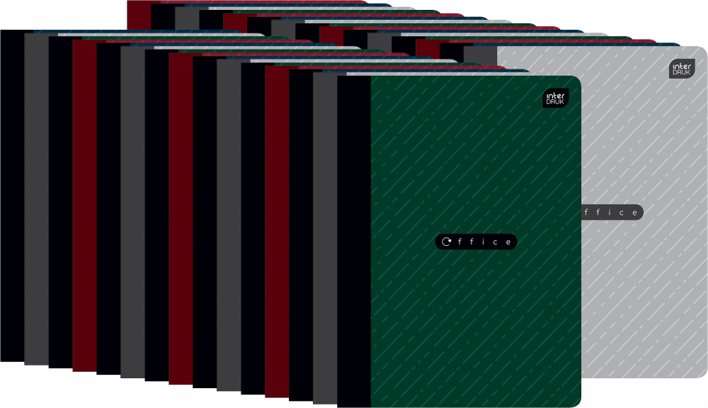 30x Zeszyt w kratkę Interdruk Office, A5, 60 kartek, mix kolorów