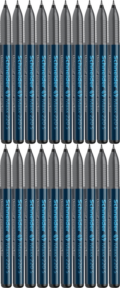 20x Foliopis permanentny Schneider Maxx 220, okrągła, S, 0.4 mm, czarny