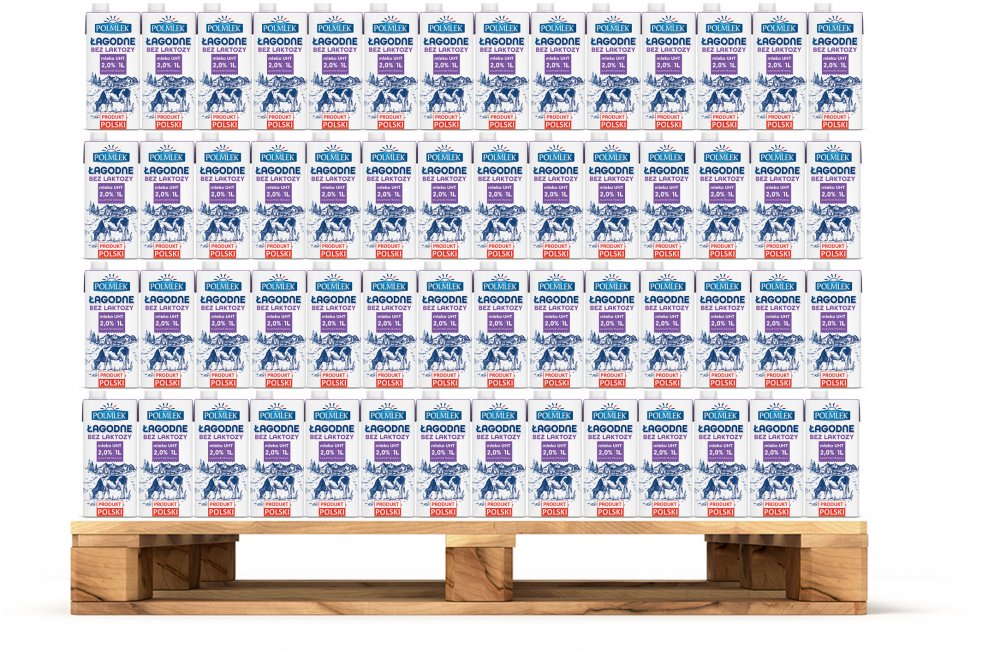 720x Mleko UHT Łagodne, bez laktozy, 2%, 1l