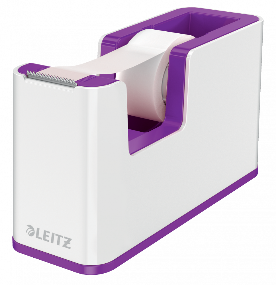 Podajnik do taśmy klejącej Leitz Wow + taśma 19mmx33mm, dwukolorowy, biało-fioletowy