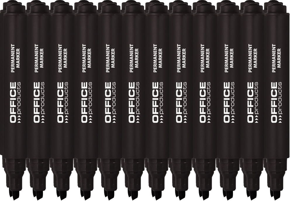24x Marker permanentny Office Products, ścięta, 5mm, czarny