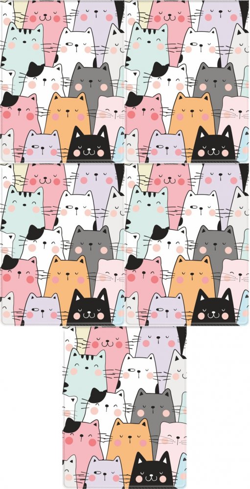 5x Etui na dowód, legitymację, kartę płatniczą, kartę rowerową Biurfol Koty