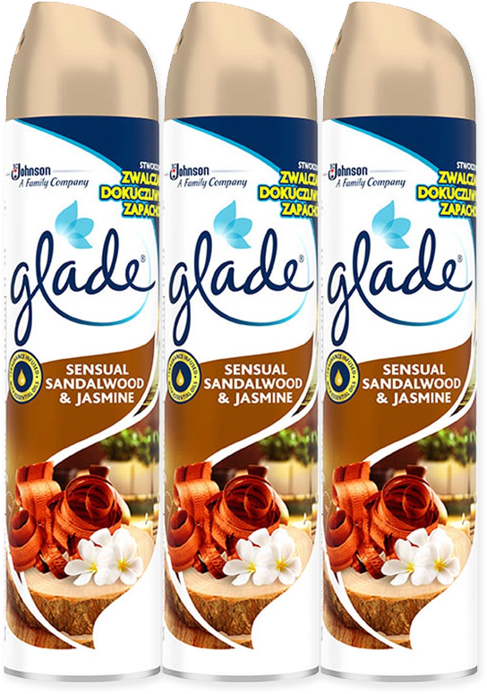 3x Odświeżacz powietrza Glade by Brise, spray, drzewo sandałowe i jaśmin, 300ml