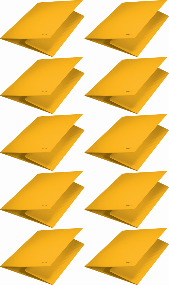 10x Teczka na dokumenty Leitz Recycle, A4, kartonowa, 2mm, żółty