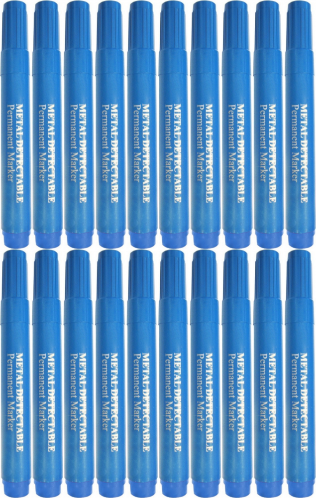 20x Marker permanentny wykrywalny Prohaccp, okrągła, obudowa kolor niebieski, wkład czarny
