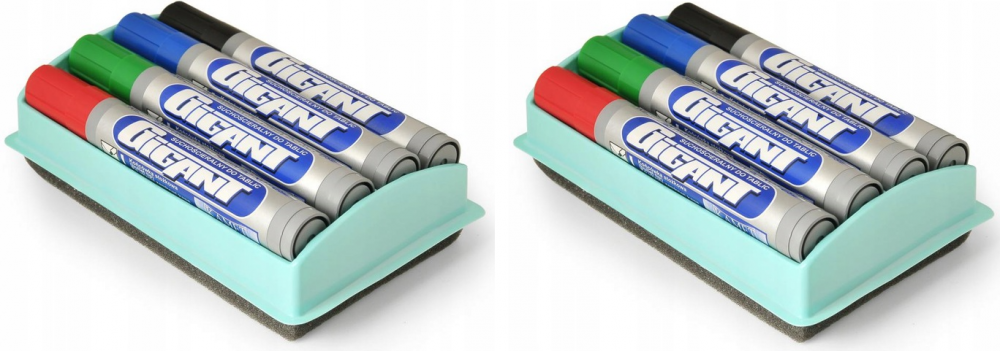 2x Marker suchościeralny Kamet Gigant, okrągła, 4 sztuki, 3mm, mix kolorów + gąbka