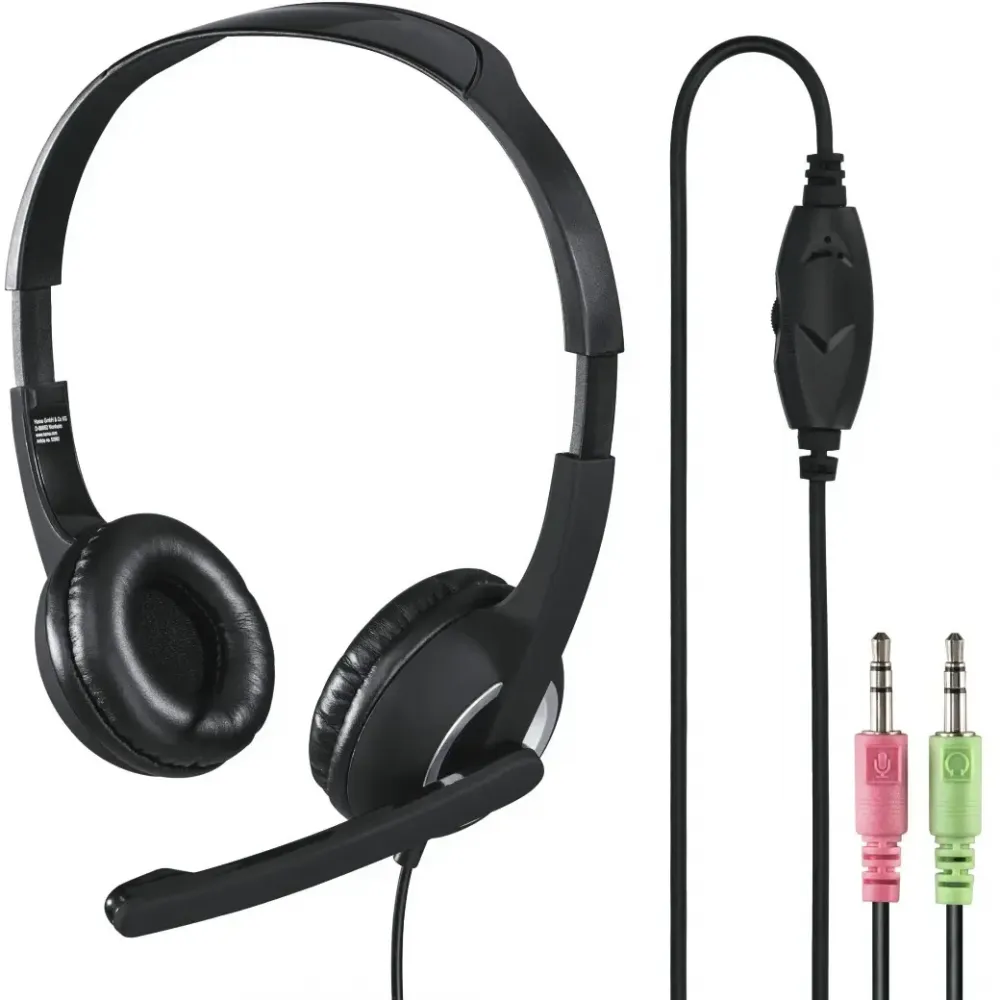 Słuchawki przewodowe Hama HS-P150 PC Office Headset, z mikrofonem, czarny