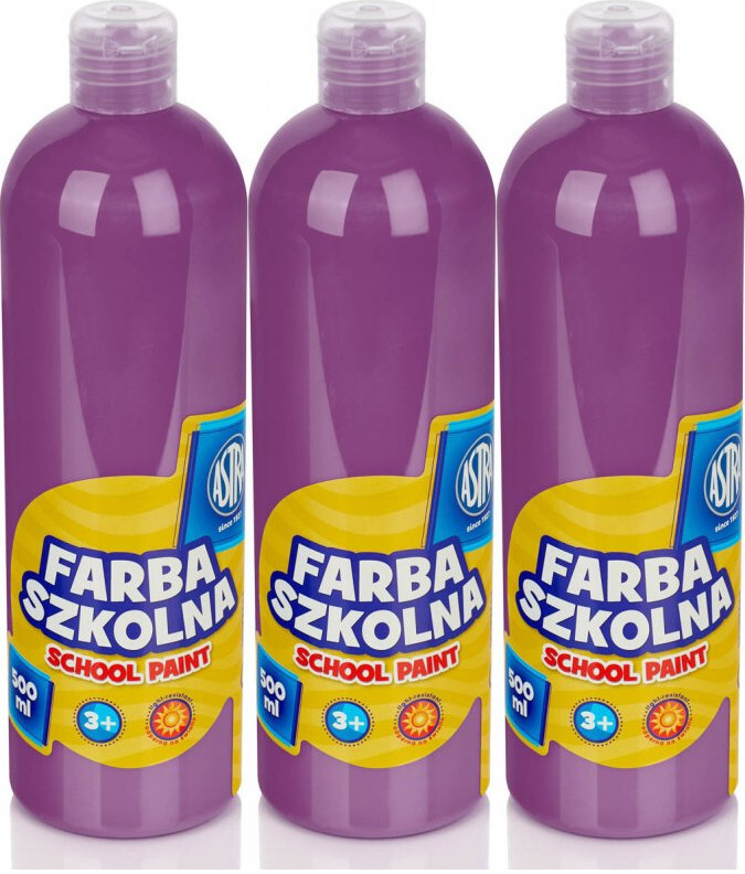3x Farba plakatowa Astra, 500ml, śliwkowy