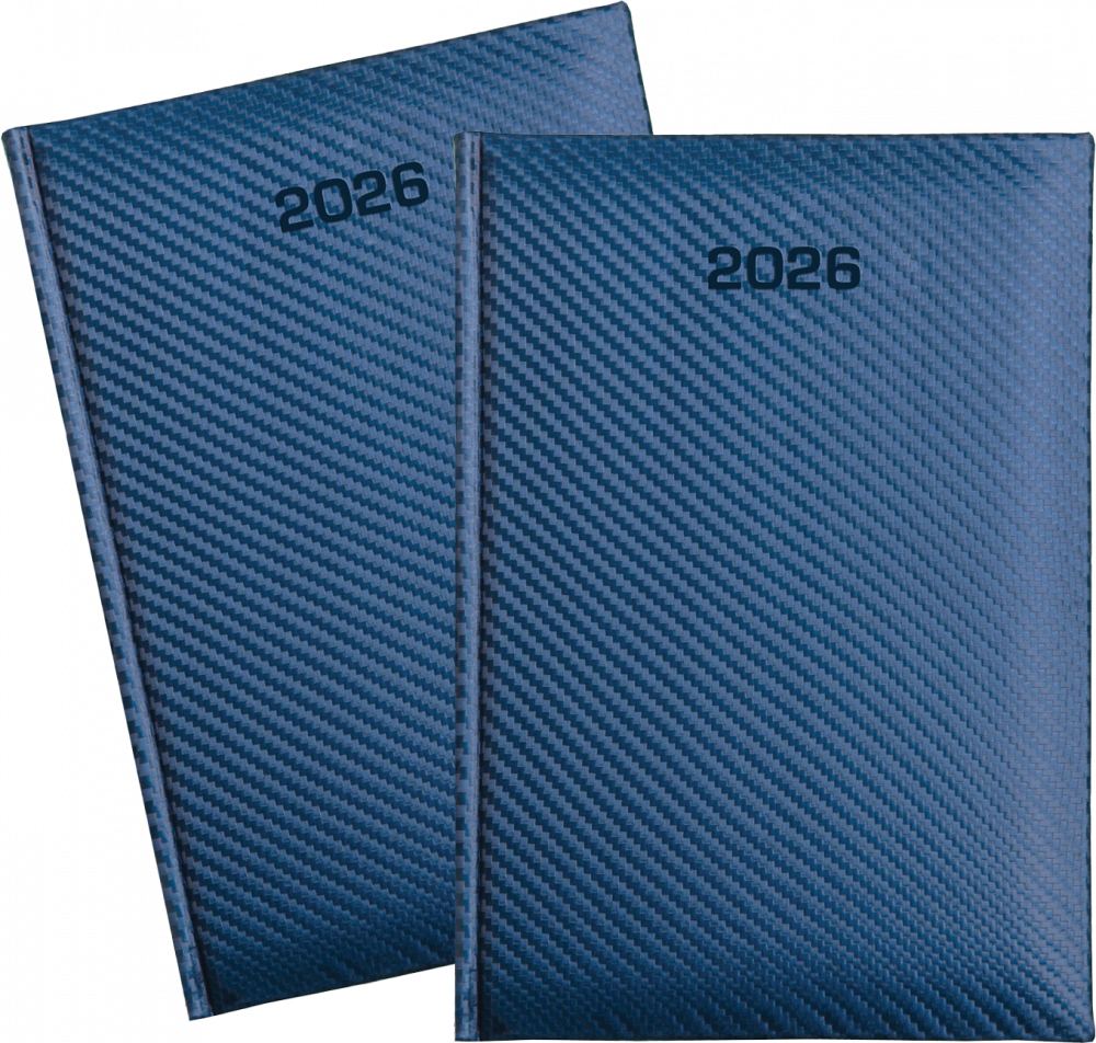 2x Kalendarz książkowy 2026, Udziałowiec, Carbon, A5, dzienny, 184 kartki, granatowy
