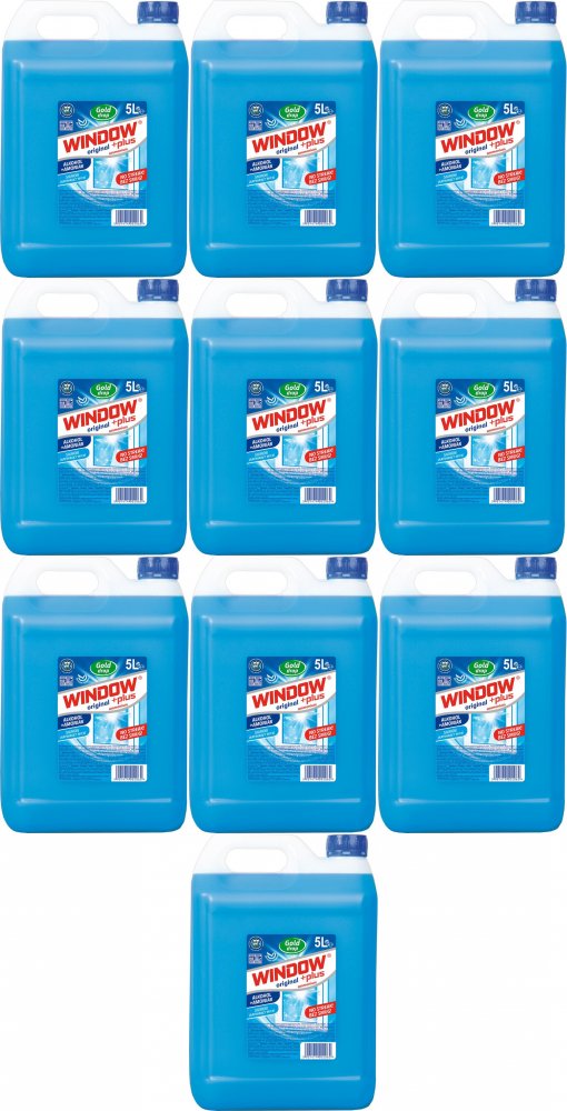 10x Płyn do mycia szyb Window Plus Gold Drop, z amoniakiem, 5l