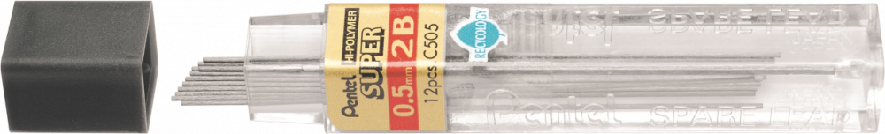 Grafity ołówkowe Pentel, 0.5 mm, 2B