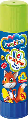 Klej w sztyfcie Bambino Zwierzaki Uczniaki, 9g