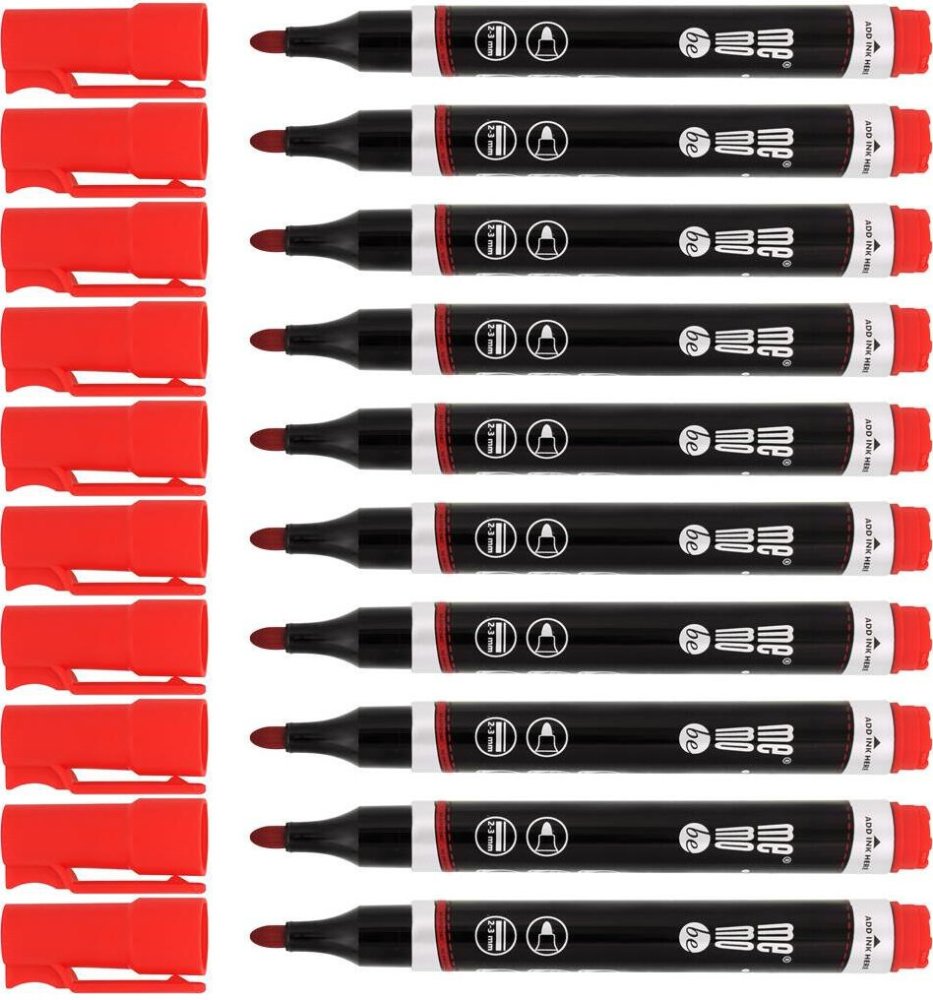 10x Marker permanentny MemoBe, okrągła, czerwony