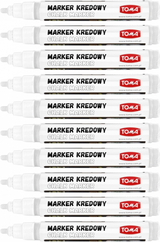 10x Marker kredowy Toma TO-292, okrągła, 4.5mm, biały