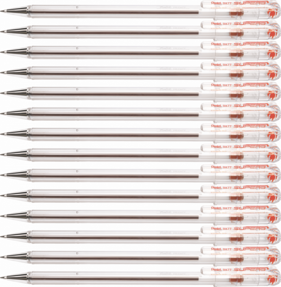 12x Długopis Pentel, Superb BK77, 0.7mm czerwony