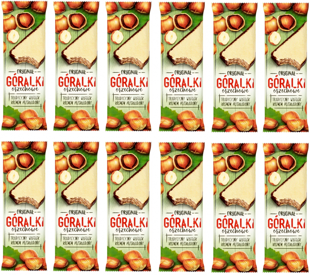 12x wafelek Góralki, orzechowy, 50g