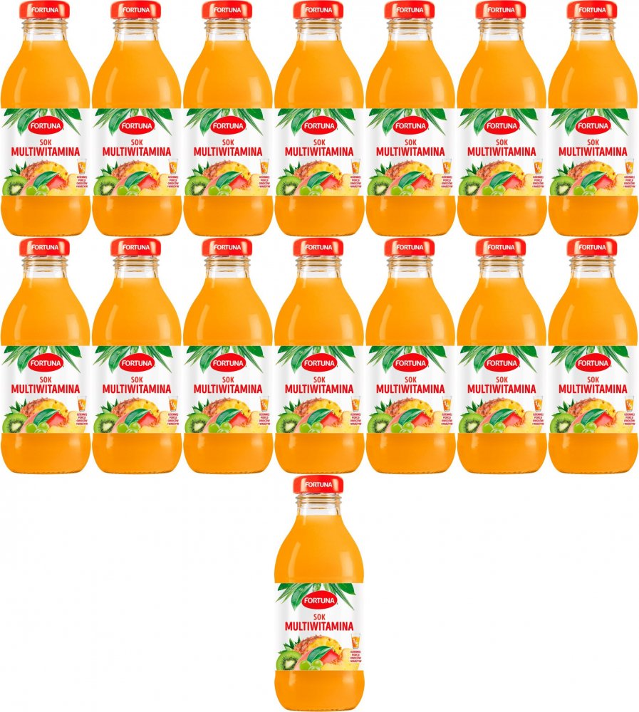 15x Sok multiwitamina Fortuna, butelka szklana, 0.3l