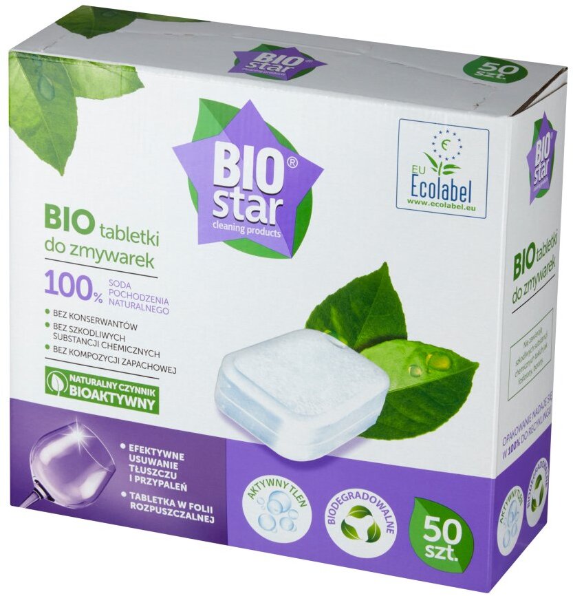 Tabletki do zmywarek BioStar, ekologiczne, 900g, 50 sztuk