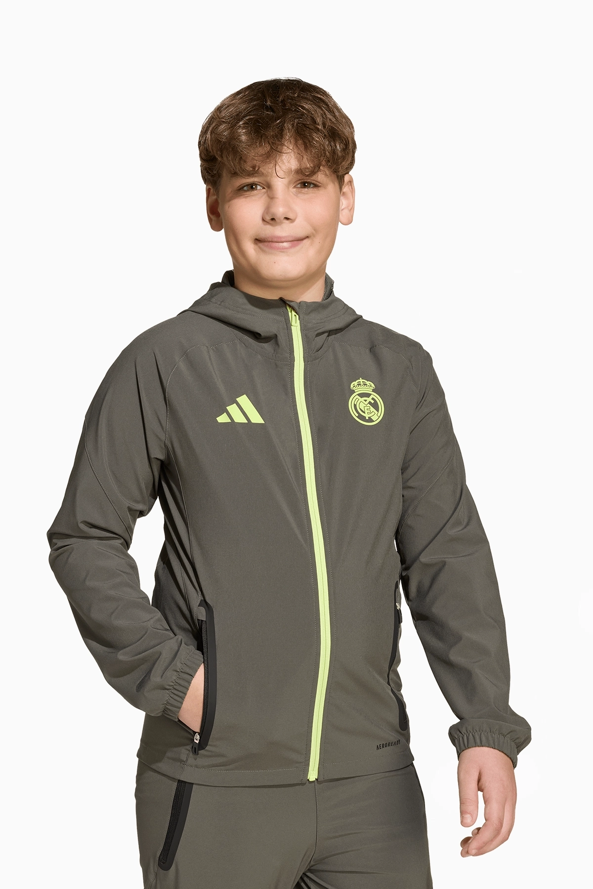 Kurtka adidas Real Madryt 25/26 Competition Vis Tech Travel Junior - Zielony