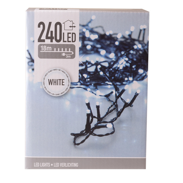 Lampki zewnętrzne/wewnętrzne 240 Led 18m biały zimny