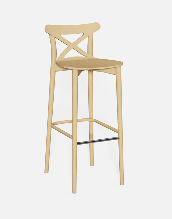 CORTE krzesło barowe drewniane bukowe emaliowane Paged ( H-4313 )