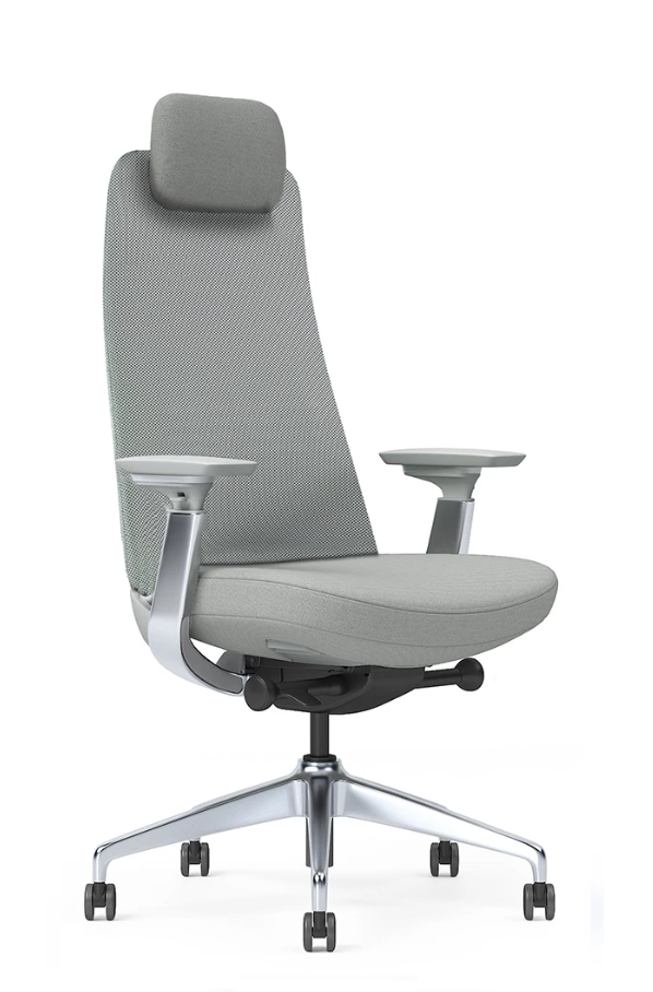 X-ME fotel biurowy szary, siatka/tkanina