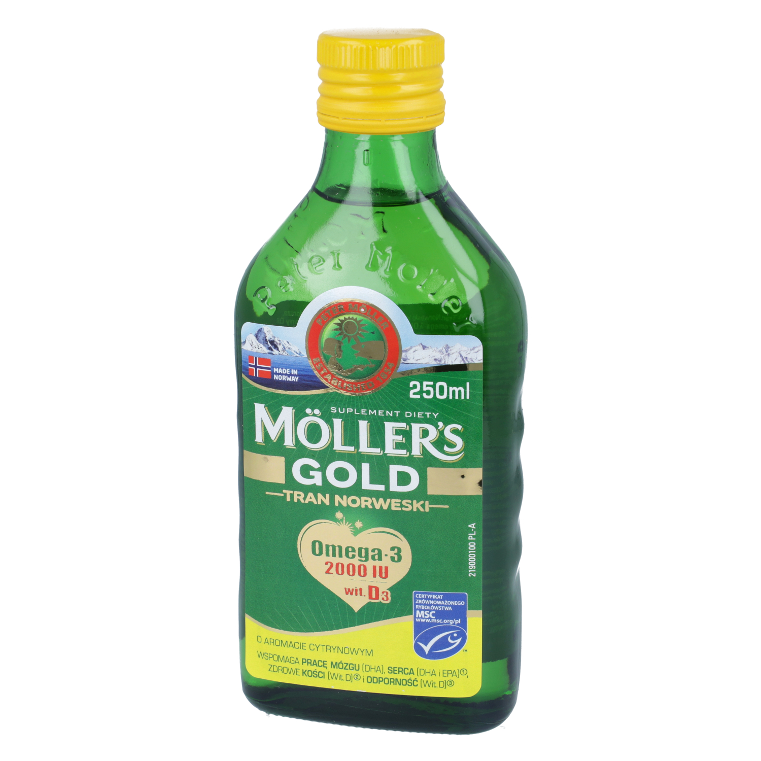 Mollers gold tran norweski, aromat cytrynowy, 250 ml