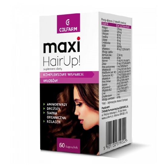 Maxi hairup! - poprawa kondycji włosów, 60 kapsułek