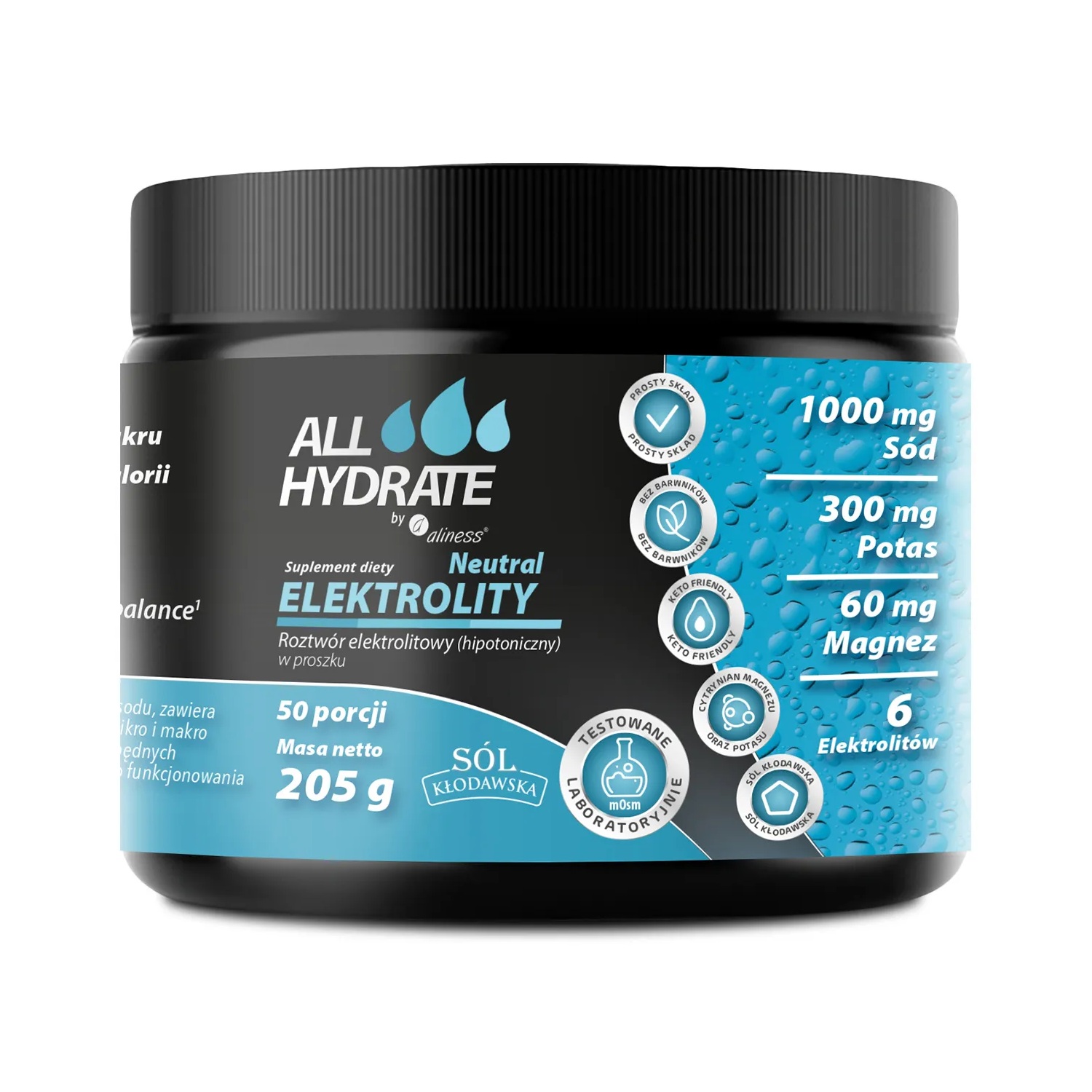 Aliness, allhydrate elektrolity, smak neutralny, 205 g