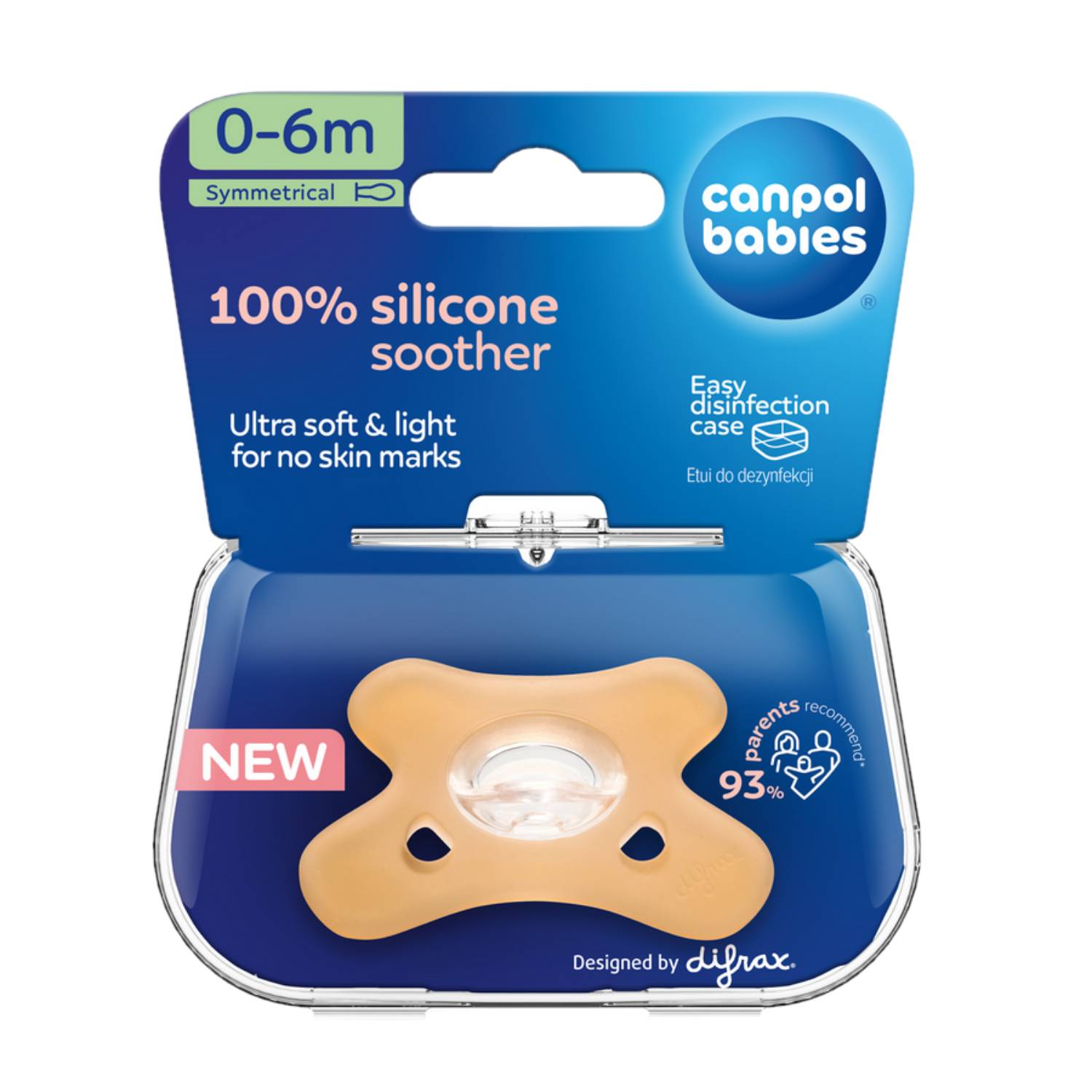 Canpol babies - smoczek 100% silikonowy symetryczny 0-6m, 1 sztuka