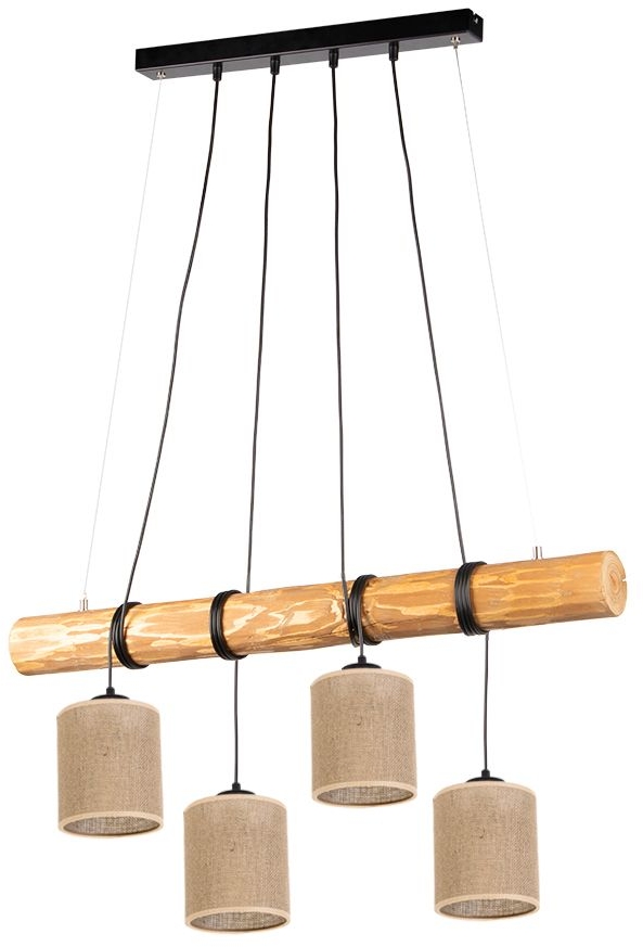 Spot-Light Trabo Jute lampa wisząca 4x25W sosna bejcowana/beżowy/czarny 61999451