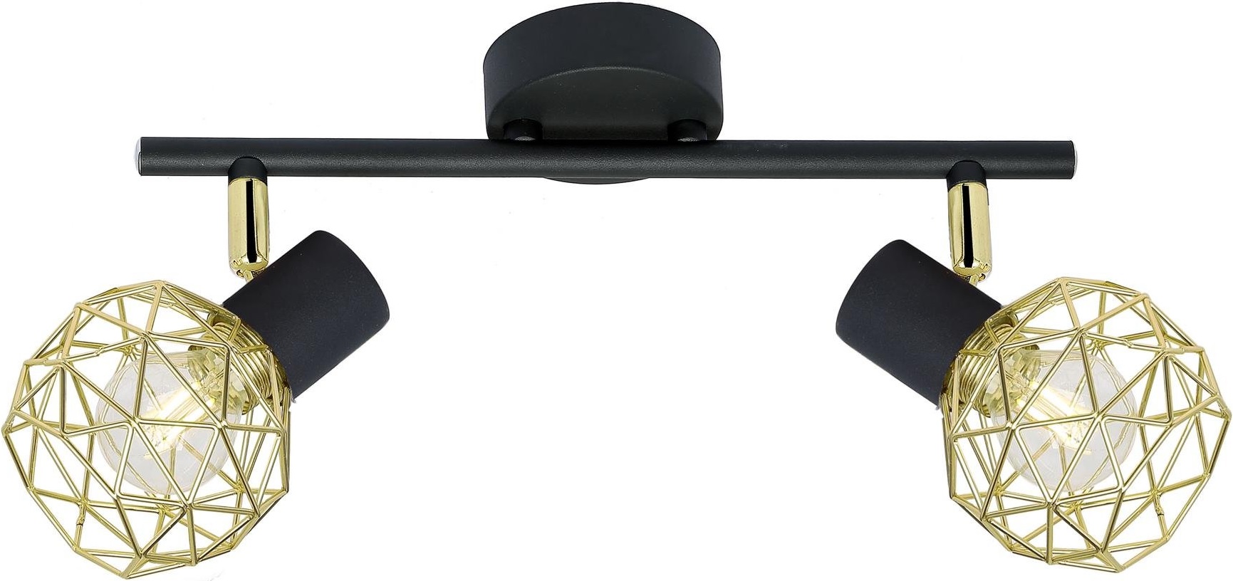 Candellux Acrobat lampa podsufitowa 2x40W czarny/złoty 92-66336