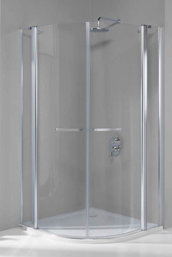 Sanplast Prestige III KP4/PRIII-100-S smW0 kabina prysznicowa 100 cm półokrągła srebrny mat/szkło przezroczyste 600-073-0640-39-401