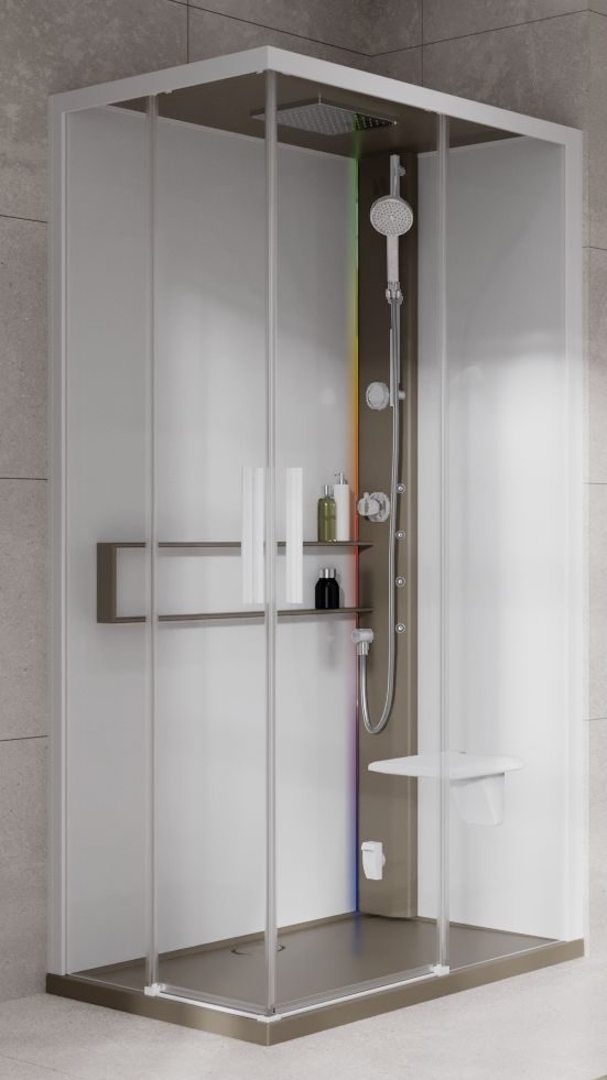 Novellini Glax 2 2.0 A kabina z hydromasażem 100x70 cm prawa parowa z brodzikiem corda G22A107DM5-1TU