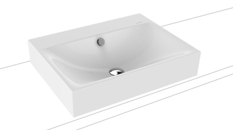 Kaldewei Silenio umywalka 60x46 cm nablatowa prostokątna model 3042 biała 904106003001