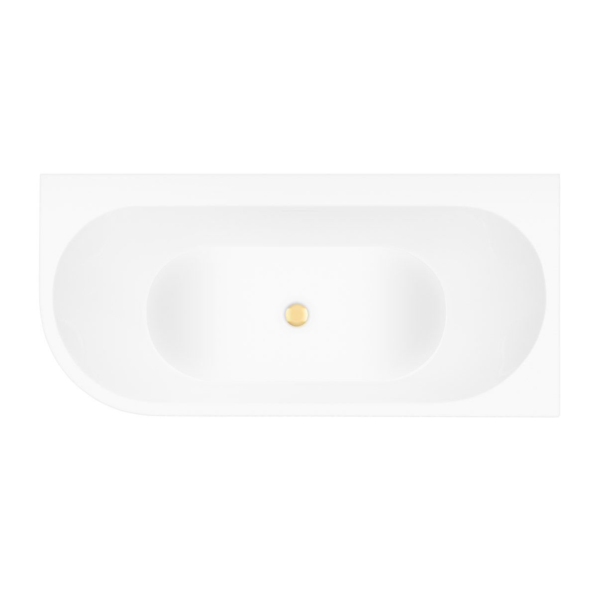 Zestaw Oltens Hulda wanna narożna 160x75 cm prostokątna z pokrywą korka biały połysk/złoty połysk (11002000, 09002800) - Wysyłka w 24h