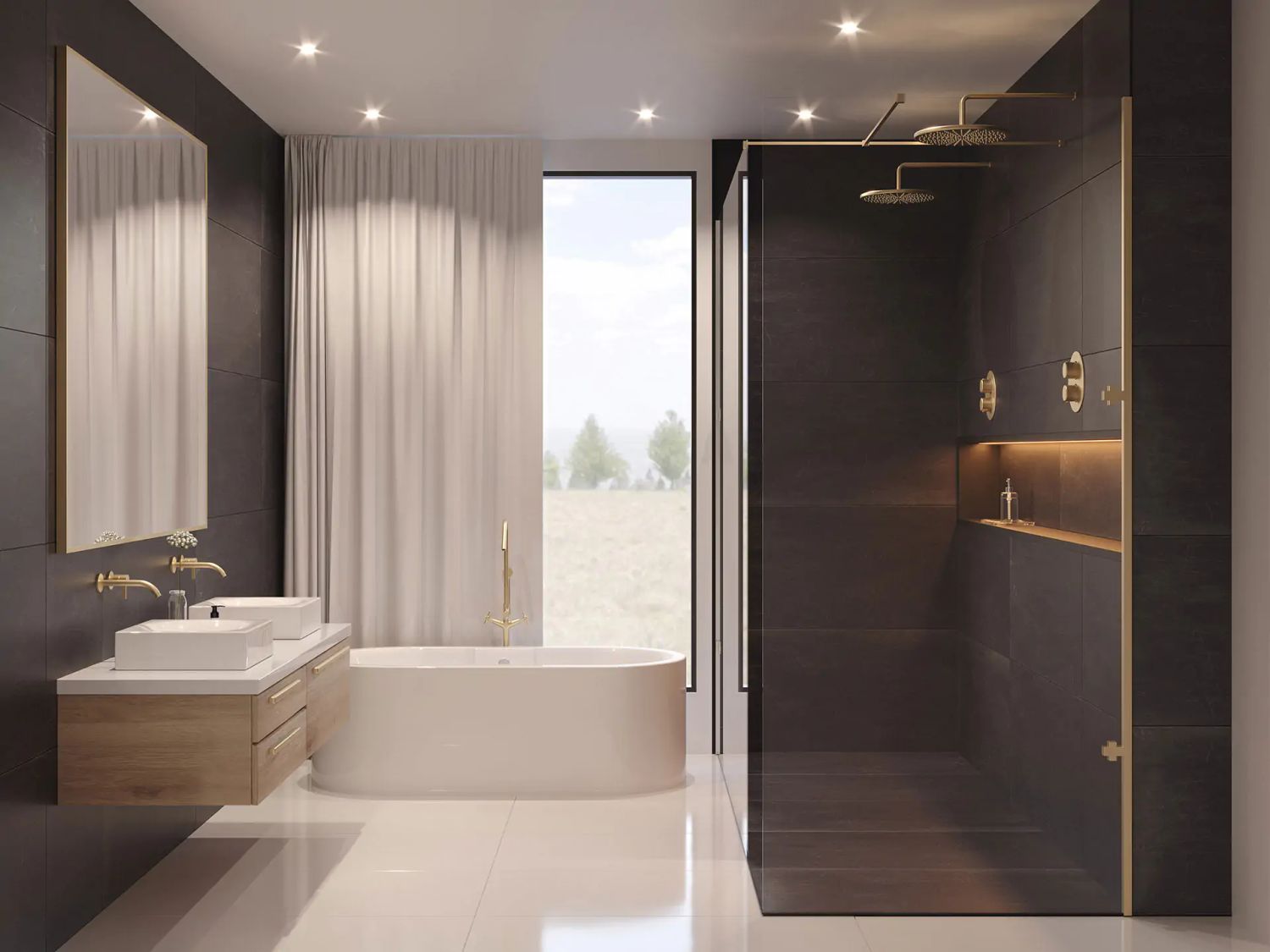 Ceramstic Di Carta płytka ścienno-podłogowa 120x60 cm czarna