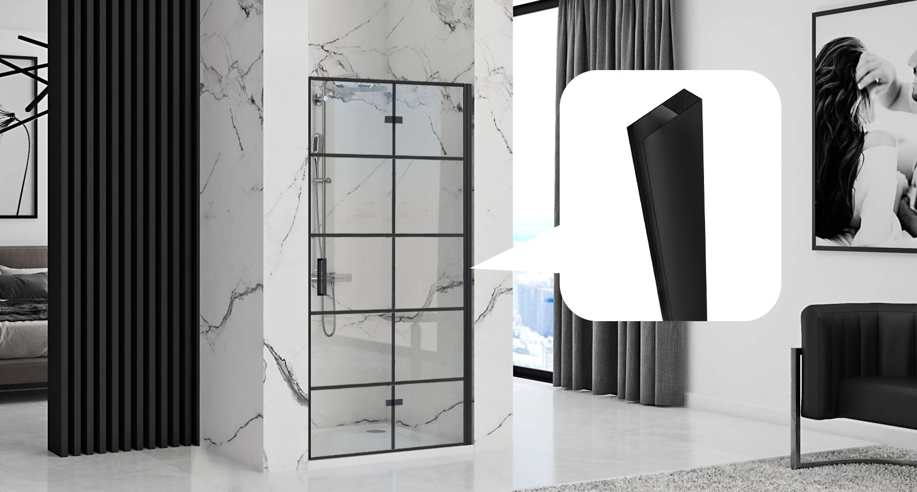 Rea Molier profil poszerzający Slim N czarny REA-K6000