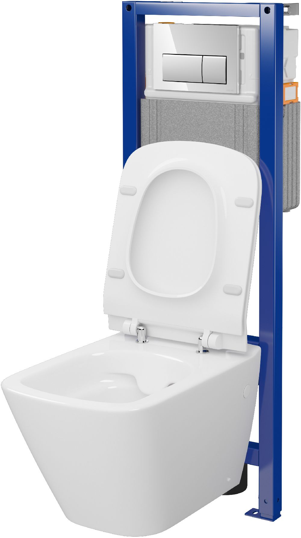 Mito Mesto Square zestaw miska z deską i stelaż z przyciskiem S701-830