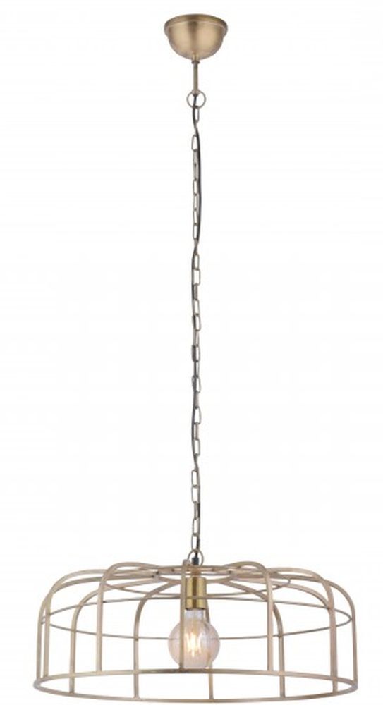 Just Light Amir lampa wisząca 1x25W mosiądz mat/drewno 11493-60