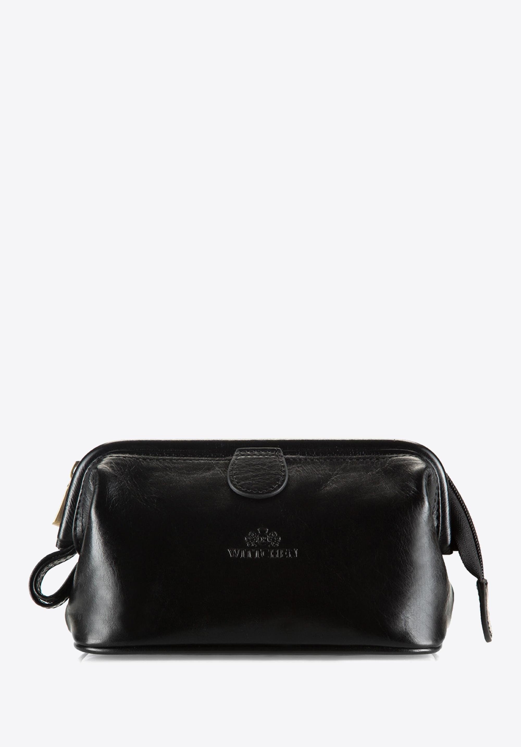 Kosmetyczka ze skóry prostokątna czarna