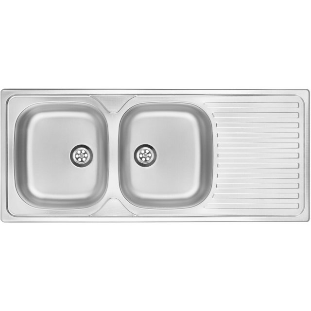 DEANTE Zlewozmywak stalowy TECHNO dekor 2-komorowy z ociekaczem ZEU_3